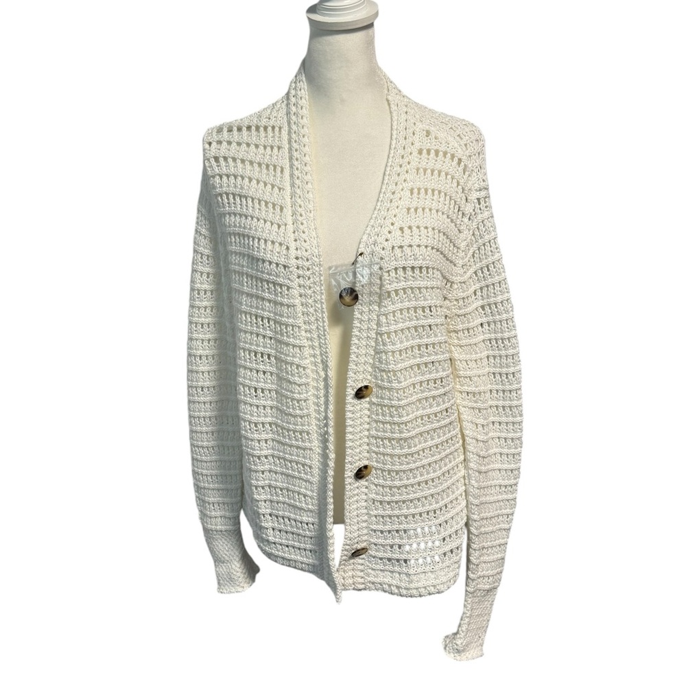 Haven crochet cardigan in white. Size M. NWT